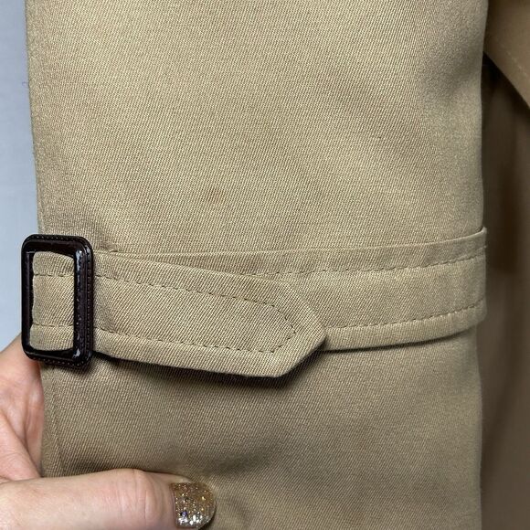 Vintage Eddie Bauer Goose Down Trench Coat Fur Collar Belted Button Up Men L USA - Picture 8 of 16